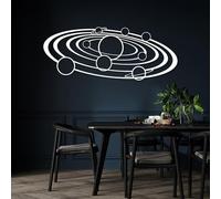 Décoration murale en métal avec système solaire, galaxie, planète en métal, décoration murale spatiale, décoration murale scientifique, décoration murale pour salon, décoration murale à suspendre, dé