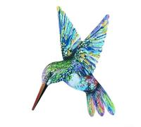 Décoration murale en métal avec un motif de colibri vif, fabriquée à partir de fer avec une finition peinture pour éviter la rouille dans n'importe quel espace (vert)