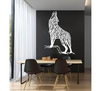 Décoration Murale en métal Blanc Abstrait représentant la Faune Sauvage Sculpture Moderne pour Salon Chambre Couloir et escaliers idéale pour Une Ambiance Nature (Blanc)