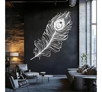 Décoration Murale en métal Blanc en Forme de Plume, élégante Sculpture Murale en métal pour entrée, Sculpture Moderne en Forme de Plume pour Salon, Chambre, Couloir et escalier, décoration