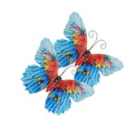 Décoration Murale en Métal Bleu 2 Pièces pour Extérieur | Fer Léger, Forme D'insecte, Usage Porte, Couloir, Jardin, Décoratif, Présent, Jardinier