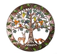 Décoration murale en métal d'arbre vibrant pour la maison, mettant en valeur des motifs d'animaux créatifs pour une atmosphère vivante