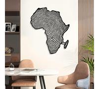 Décoration Murale en métal d'art Minimaliste Moderne Carte de l'Afrique Empreinte Digitale Continent Africain Signe Tribal Traditionnel Boho Salon Chambre Cuisine Tion