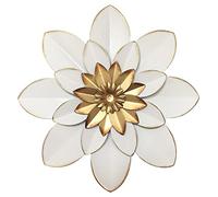 Décoration murale en métal de 24 cm - Sculpture florale moderne et rustique - En fer vieilli - Œuvres d'art pour intérieur, cuisine, chambre à coucher, salon, bureau, extérieur, jardin, terrasse