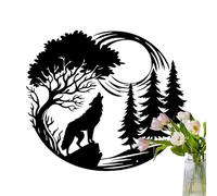 Décoration murale en métal de loup | Art mural de loup hurlant, décoration murale de la faune | Silhouette murale animale créative artistique pour salon, chambre à coucher, ar