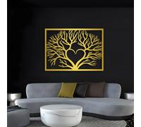 Décoration Murale en métal doré représentant Une Branche d'arbre de Vie Sculpture Moderne et esthétique pour la Chambre Le Salon la Chambre Le Couloir et Les escaliers Décoration intérieure inspirée