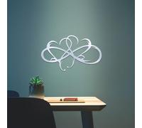Décoration murale en métal en forme de cœur - Infini - Double cœur - En acier - Personnalisable - Décoration murale à suspendre pour la maison, l'extérieur, la chambre à coucher, l'anniversaire de mariage (argent)