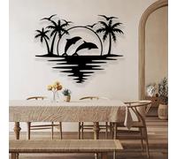 Décoration Murale En Métal En Forme de Palmier, Sculptures Décoratives Murales En Métal Tropical 3D, Œuvre D'art À Suspendre pour L'extérieur Sur la Plage pour Décoration Intérieure Ou Extérieure En F