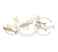 Décoration Murale en Métal et MDF Design poissons 142,9x5x61,6 cm Multicolore Multicolore G
