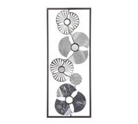 Décoration Murale en Métal "Fleurs" 61cm Argent