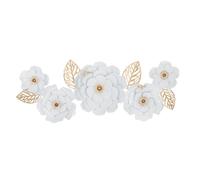 Décoration Murale en Métal ""Foral"" 158cm Blanc & Or