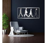 Décoration Murale en métal - Groupe de Musique, Art, Art figuratif, Art Masculin, Décoration Rock, Art, Panneau Musicien, Passionnés de Musique (Argent, 76 x 37 cm)