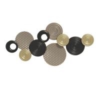 Décoration murale en métal - HOMCOM - design unique à plusieurs disques - 100 x 50 cm - kaki et noir