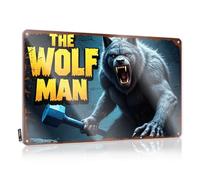 Décoration murale en métal imperméable pour garçon - The Wolf Man : Legend Returns - Décoration murale en métal bohème prête à accrocher pour le salon (30 x 40 cm)