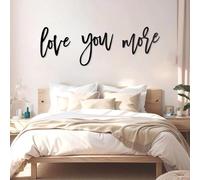 Décoration Murale en métal « Je t’Aime Plus » - Inscription « Je t’Aime Plus » - Lettres décoratives pour Chambre à Coucher - Cadeau de Mariage (Noir 45 x 33 cm)