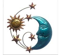 Décoration murale en métal Lune et Soleil Soleil Lune Étoile Décoration murale unique Impressionnante en fer Illustration de figures célestes