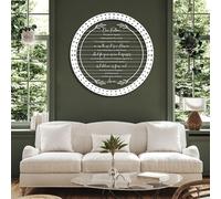 Décoration Murale en métal Minimaliste Moderne : Les 10 Commandements, dix versets bibliques, la prière du Seigneur, décoration de Salon, Fournitures religieuses (Blanc, 48 x 48 cm