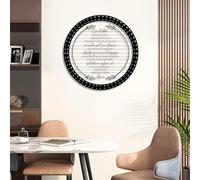 Décoration Murale en métal Minimaliste Moderne : Les 10 Commandements, dix versets bibliques, la prière du Seigneur, décoration de Salon, Fournitures religieuses (Noir, 76 x 76 cm)