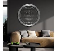 Décoration Murale en métal Minimaliste Moderne : Les 10 Commandements, dix versets bibliques, la prière du Seigneur, décoration de Salon, Fournitures religieuses (argenté, 48 x 48