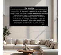 Décoration Murale en métal Minimaliste Moderne, Paroles de la Chanson « The Blessing Song », Signes bibliques, Que sa faveur Soit sur Vous, Salon (53" x 26" / 135 66 cm)