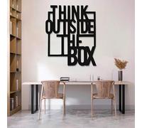 Décoration Murale en métal Minimaliste Moderne « Pensez différemment », Citations inspirantes sur la réussite, à Suspendre dans Un Bureau ou Une Chambre (Noir, 47 x 40 cm)