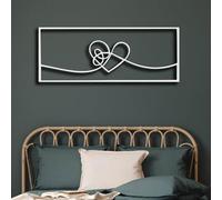Décoration Murale en métal Minimaliste Moderne pour Salon, Saint-Valentin, Couples, Maison, Lui, Elle (Blanc 175,68 cm)