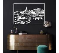 Décoration Murale en métal Minimaliste Moderne, Style Occidental, Style juif, à Suspendre, pour Salon, Maison (Blanc, 112 x 76 cm)