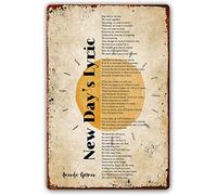 Décoration murale en métal « New Day's Lyric Poem Art » d'Amanda Gorman : citations, affiches et poèmes, idéal pour la cuisine, la chambre ou un style champêtre moderne. Format rectangulaire, 20 x 30