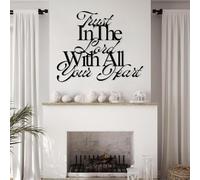 Décoration Murale en métal Noir « Confiance en l’Éternel », Verset biblique inspirant Proverbes 3:5, Sculpture Moderne « Confiance en l’Éternel » pour Salon ou Chambre.