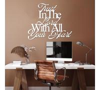 Décoration Murale en métal Noir « Confiance en l’Éternel », Verset biblique inspirant Proverbes 3:5, Sculpture Moderne « Confiance en l’Éternel » pour Salon ou Chambre.