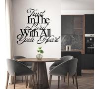 Décoration Murale en métal Noir « Confiance en l’Éternel », Verset biblique inspirant Proverbes 3:5, Sculpture Moderne « Confiance en l’Éternel » pour Salon ou Chambre.