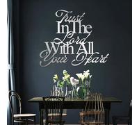 Décoration Murale en métal Noir « Confiance en l’Éternel », Verset biblique inspirant Proverbes 3:5, Sculpture Moderne « Confiance en l’Éternel » pour Salon ou Chambre.