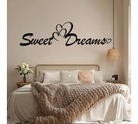 Décoration Murale en métal Noir « Douces Nuits », Citation en Lettres métalliques pour Chambre à Coucher, Sculpture Moderne « Douces Nuits » pour Salon, Chambre, Couloir et escalier (Noir 15