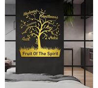 Décoration Murale en métal Noir représentant Un Fruit de l'esprit, avec Verset biblique, idéale pour Le Couloir, Le Salon, la Chambre, l'escalier et Bien Plus Encore (Noir 99 cm H x 89 cm L
