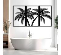 Décoration Murale en métal Noir représentant Un Palmier, Style Tropical, pour Bureau ou Salon. Sculpture Moderne représentant Un Palmier, idéale pour la décoration intérieure Nature du sal