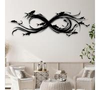 Décoration Murale en métal Noir, Symbole de l'infini, Art Abstrait Vintage en métal, Sculpture Moderne représentant l'infini pour Le Salon, la Chambre, Le Couloir et Les escaliers (Noir