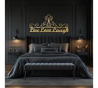 Décoration Murale en métal Noir « Vivre, Aimer, Rire », Style bohème inspirant, Sculpture Moderne pour Salon, Chambre, Couloir et escalier.