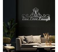 Décoration Murale en métal Noir « Vivre, Aimer, Rire », Style bohème inspirant, Sculpture Moderne pour Salon, Chambre, Couloir et escalier.