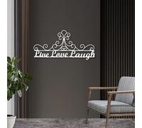 Décoration Murale en métal Noir « Vivre, Aimer, Rire », Style bohème inspirant, Sculpture Moderne pour Salon, Chambre, Couloir et escalier.