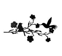 Décoration murale en métal - Oiseau sur branche - Silhouette d'art - Décoration murale en métal noir - Décoration murale pour la maison, la chambre à coucher, le salon, la cuisine, le jardin