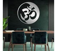 Décoration murale en métal Om Mandala, décoration de méditation, yoga, œuvre d'art en métal, sculpture d'art moderne, ornement pour la maison, salon, chambre, couloir et escaliers, décoratio