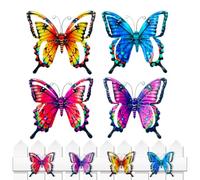 Décoration Murale en Métal Papillon Clôture rustique décorative colorée 4