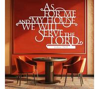 Décoration Murale en métal « Quant à Moi et à ma Maison, Nous servirons l’Éternel » (Josué 24:15) - Décoration Murale chrétienne pour la Maison - Grand Format (Blanc 121