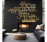 Décoration Murale en métal « Quant à Moi et à ma Maison, Nous servirons l’Éternel » (Josué 24:15) - Décoration Murale chrétienne pour la Maison - Grande décoration bibliq