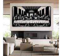 Décoration Murale en métal représentant la Cène, d'après Une œuvre de Léonard de Vinci. Décoration Religieuse pour Salle à Manger, Salon, Chambre (Noir, 150 cm L x 79 cm