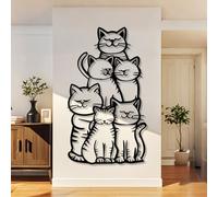 Décoration Murale en métal représentant Un Chat Noir Amusant idéal pour Les Repas en extérieur Le Travail ou Le Salon Sculpture Moderne pour Le Salon la Chambre Le Couloir et Les escaliers Inspiratio