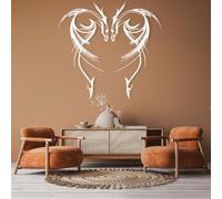 Décoration Murale en métal représentant Un Dragon, Motif Dragon, Cadeau de Pendaison de crémaillère (Blanc, 100 x 100 cm)