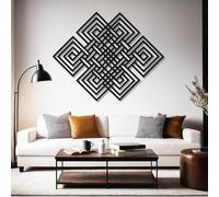 Décoration Murale en métal représentant Un nœud Celtique Infini, œuvre d'art géométrique sacrée en métal, décoration Infinie pour Le Salon, la Chambre, Le Couloir et Les escaliers, cad