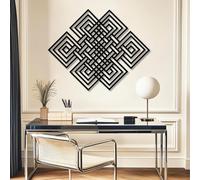 Décoration Murale en métal représentant Un nœud Celtique Infini, œuvre d'art géométrique sacrée en métal, décoration Infinie pour Le Salon, la Chambre, Le Couloir et Les escaliers, cad