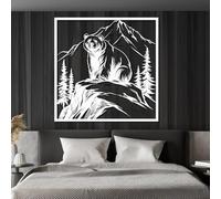 Décoration Murale en métal représentant Un Ours Blanc dans Une forêt de Montagne, Style Rustique, inspirée de la Faune Sauvage. Sculpture Moderne représentant Un Ours, idéale pour Le Salon